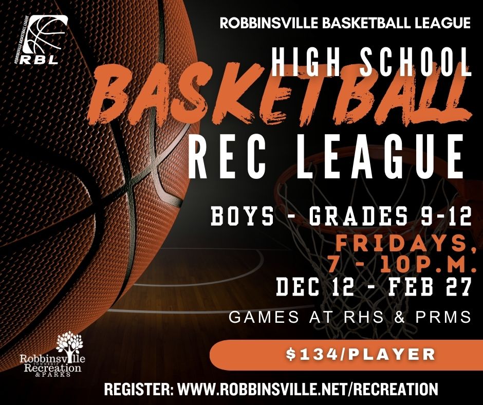 Robbinsville Basketball League 2025 - 2026 HS Flyer